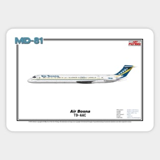 McDonnell Douglas MD-81 - Air Bosna (Art Print) Sticker